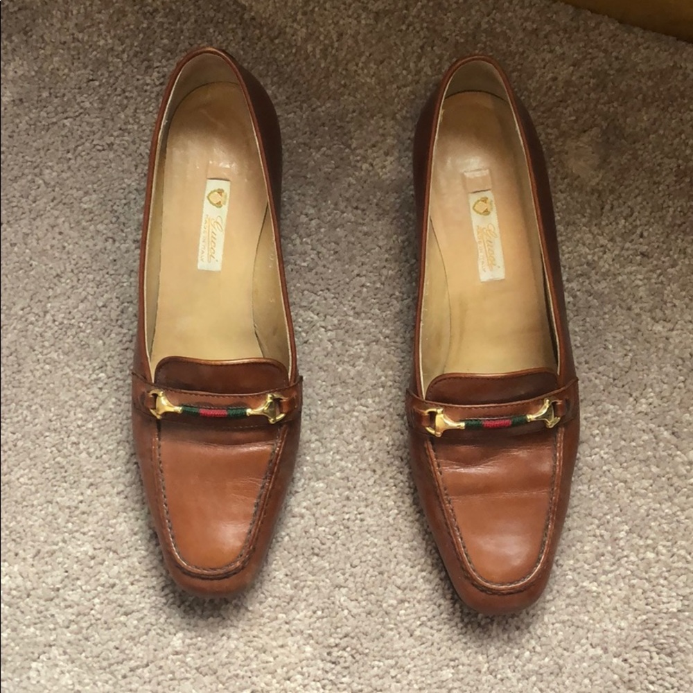 Vintage Gucci Loafer Heels (size 37.5 AA)